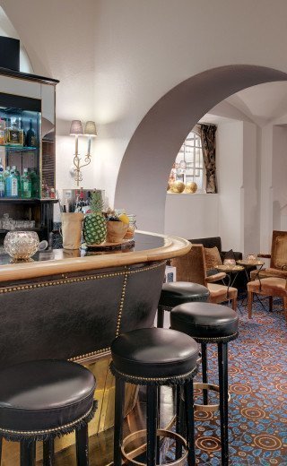 Bar counter at the "Bolero Bar" in Davos