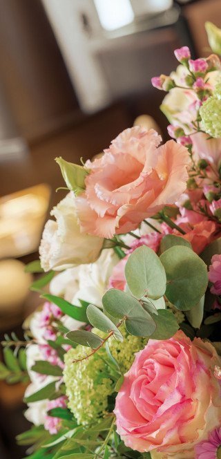 Fresh flowers at the Morosani Hotel in Davos