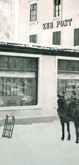 The old facade of the Morosani "Posthotel"