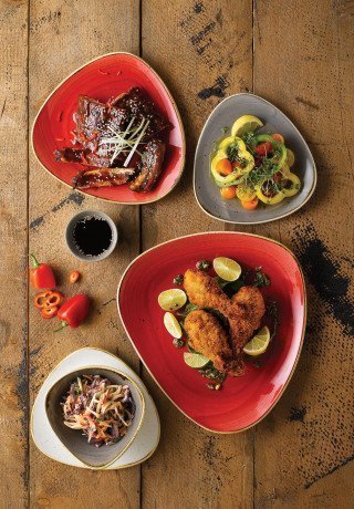 vollständiges lunch menü