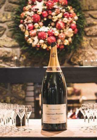 A bottle Champagne and glasses