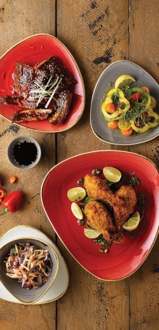 vollständiges lunch menü