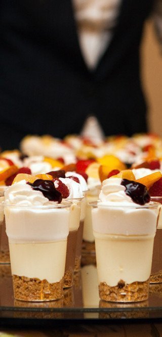 Small desserts in glasses at the Morosani Hotel in Davos
